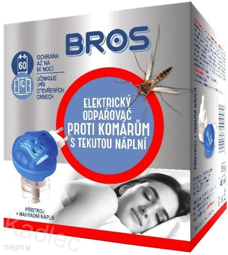 Bros Elektrický odpařovač proti komárům s tekutou náplní 40 ml (60 nocí)