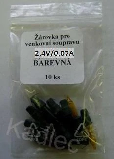 Žárovka barevná pro venkovní řetězy SVV, 2,4V/0,07A, sáček 10 ks