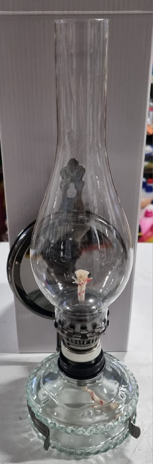 Lampa petrolejová 348mm, skleněná nádobka petrolej