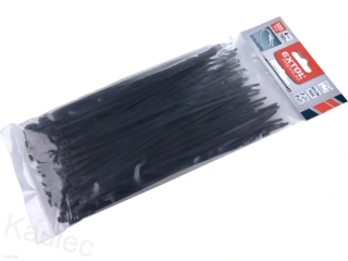 pásky stahovací na kabely černé, 100x2,5mm, 100ks, nylon PA66