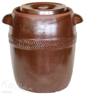 Sud na zelí s víkem 5L hnědý