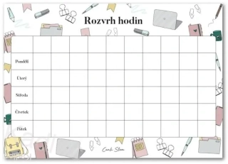 Rozvrh hodin A5 mix motivů