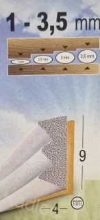 Těsnění E 9x4mm 1bm (tj. 2m těsnění)