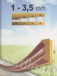 Těsnění E 9x4mm 1bm (tj. 2m těsnění)