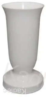 Váza hřbitovní s těžítkem UH bílá, výška 23cm