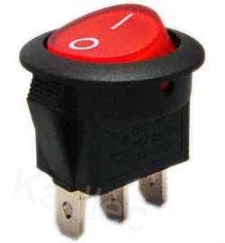 Vypínač kolébkový ON-OFF 12V/16A červený, prosvětlený