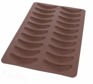 Silikonová forma na 20ks rohlíčků 22x35,5 cm - hnědá