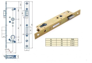 HOBES zámek K411 P-L 90/40