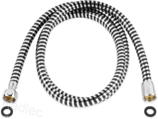 hadice sprchová, černo/stříbrná, 150cm, PVC
